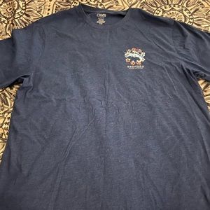 Chaps Blue T-Shirt - Bermuda Flower Design